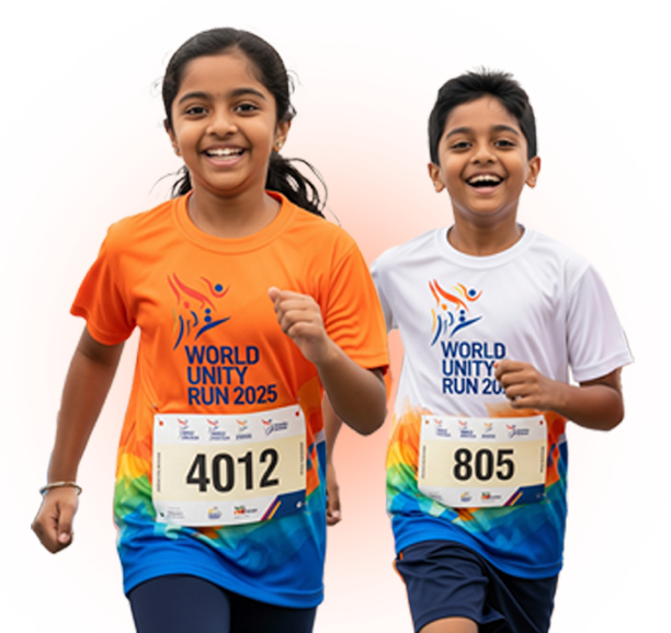 Girl & Boy Children running at World Unity Run 2025